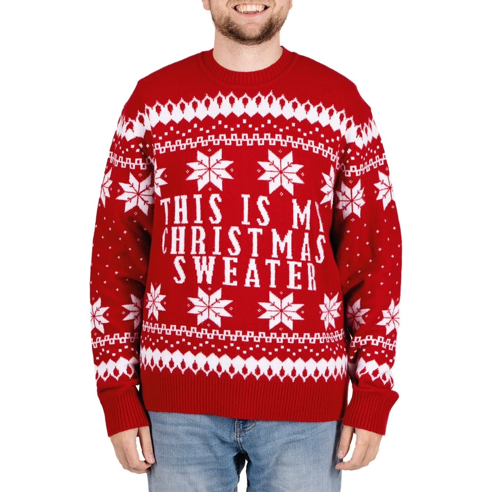 NWT Dec 25th Red Men Holiday Crewneck Christmas Sweater XL